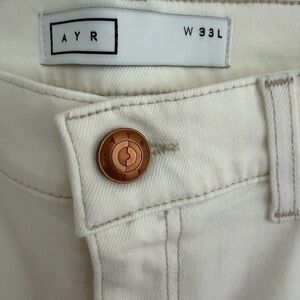 AYR Cream Jeans 33 L Retails $295